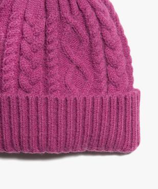 Bonnet femme en grosse maille torsadée vue2 - GEMO (ACCESS) - GEMO