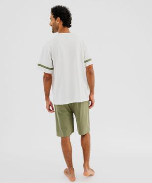 Pyjashort bicolore avec inscription vintage homme - Camps United vue3 - CAMPS GEMO FOR GOOD - GEMO