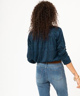 Tee-shirt à manches longues imprimé en polyester recyclé femme vue3 - GEMO 4G FEMME - GEMO
