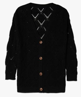 Gilet femme à grosse maille ajourée en mohair vue4 - GEMO(FEMME PAP) - GEMO