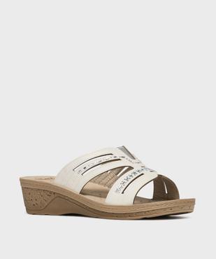 Mules confort avec strass à talon compensé femme vue2 - G'FLEX - GEMO