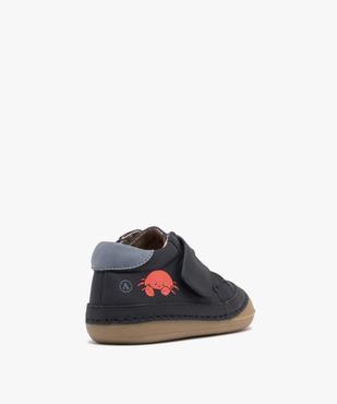 Chaussures premiers pas bébé garçon en cuir fermeture scratch - Alma Planète vue4 - ALMA - GEMO