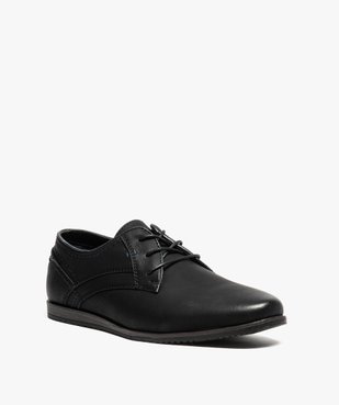 Derbies homme unis avec surpiqûres contrastées vue2 - GEMO(URBAIN) - GEMO