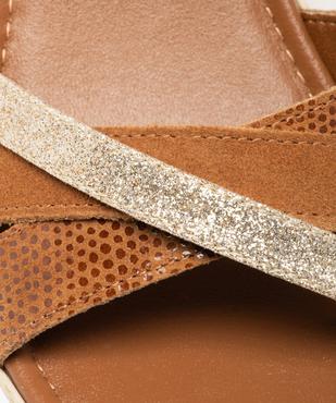 Sandales femme à talon compensé dessus cuir – Tanéo vue6 - TANEO - GEMO