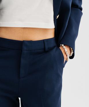 Pantalon de tailleur en maille extensible femme vue2 - GEMO(FEMME PAP) - GEMO