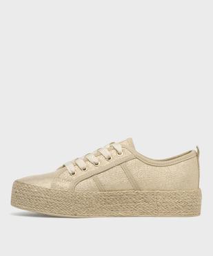 Baskets en toile à semelle plateforme en corde femme - LuluCastagnette vue3 - LULUCASTAGNETTE - GEMO