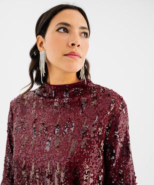 Tee-shirt col montant sequins femme vue2 - GEMO(FEMME PAP) - GEMO