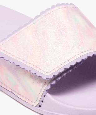 Mules de piscine fille avec bandeau scratch à paillettes et dentelé vue6 - GEMO (PLAGE) - GEMO