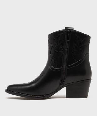Boots santiags avec dessus brodé femme - Follow Me vue3 - FOLLOW ME - GEMO