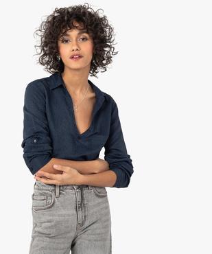 Blouse femme fluide à motifs irisés et col V à boutons vue1 - GEMO(FEMME PAP) - GEMO