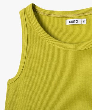 Débardeur en maille côtelée coupe courte fille vue2 - GEMO 4G FILLE - GEMO