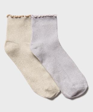 Chaussettes tige basse pailleté à finition roulottée femme (lot de 2 paires) vue1 - GEMO(HOMWR FEM) - GEMO