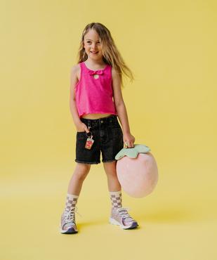 Débardeur en jersey de coton flammé finition roulottée fille vue1 - GEMO 4G FILLE - GEMO