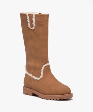 Boots fille unies avec intérieur fourré et à zip vue2 - GEMO (ENFANT) - GEMO