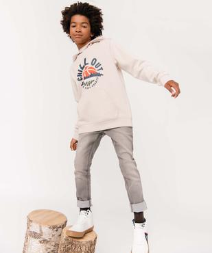 Sweat garçon à capuche en molleton chaud imprimé vue1 - GEMO (JUNIOR) - GEMO