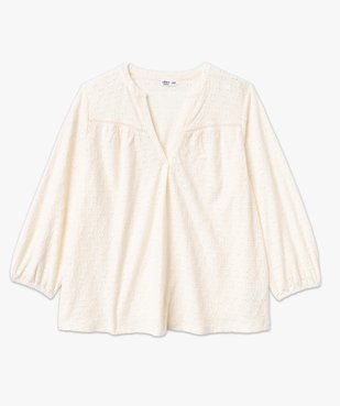 Blouse manches 3/4 en maille ajourée femme grande taille vue5 - GEMO 4G GT - GEMO