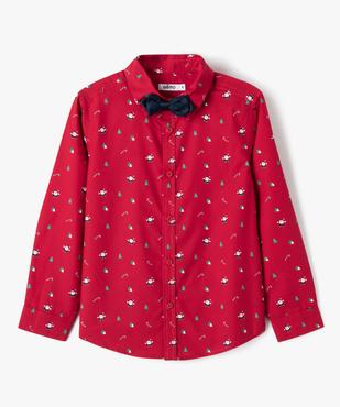 Chemise imprimée spéciale Noël garçon avec noeud papillon vue1 - GEMO (ENFANT) - GEMO