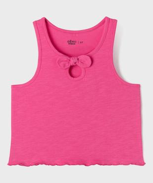 Débardeur en jersey de coton flammé finition roulottée fille vue1 - GEMO 4G FILLE - GEMO