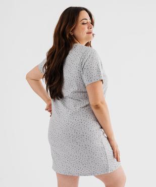 Chemise de nuit à manches courtes avec motifs femme grande taille vue3 - GEMO 4G FEMME - GEMO