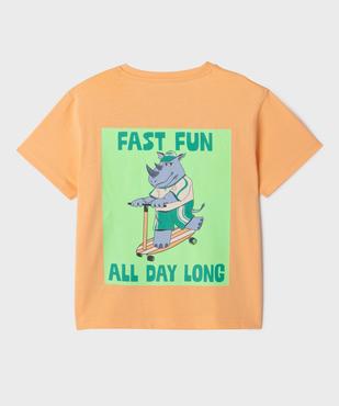 Tee-shirt manches courtes à motif poitrine et dos garçon vue3 - GEMO 4G GARCON - GEMO