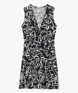 Robe femme courte sans manches à motifs fleuris vue4 - GEMO(FEMME PAP) - GEMO