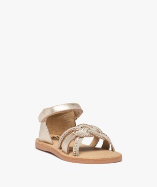 Sandales bébé fille en cuir à brides tressées – NA! vue2 - NA! - GEMO