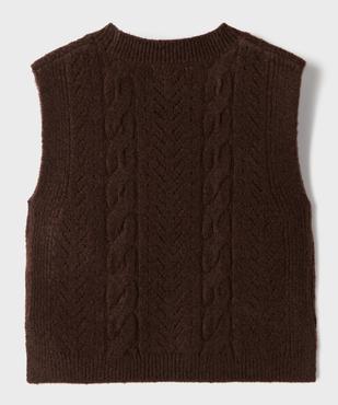 Pull sans manches en maille torsadée fille vue3 - GEMO (ENFANT) - GEMO