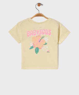 Tee-shirt manches courtes avec imprimé poitrine et dos bébé fille vue3 - GEMO 4G BEBE - GEMO