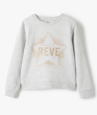 Sweat fille non molletonné avec motif pailleté vue1 - GEMO (ENFANT) - GEMO