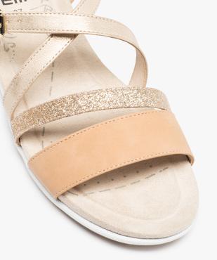 Sandales femme plates à brides brillantes et semelle bicolore vue6 - GEMO (CASUAL) - GEMO