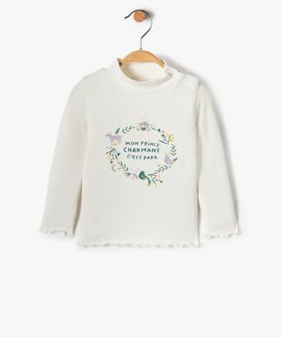 Tee-shirt en maille côtelée à col montant bébé fille vue1 - GEMO(BEBE DEBT) - GEMO
