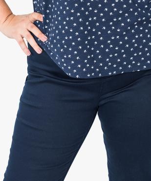 Pantalon femme uni à taille élastiquée 2 poches vue2 - GEMO (G TAILLE) - GEMO