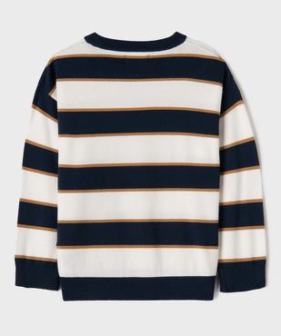Pull rayé à col rond garçon vue4 - GEMO (ENFANT) - GEMO