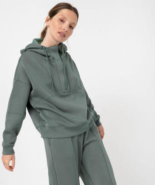 Sweat à capuche oversize en maille douce femme vue1 - GEMO(FEMME PAP) - GEMO