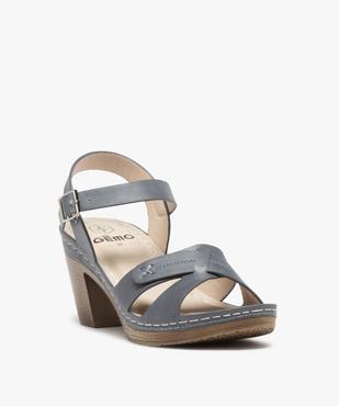 Sandales femme à talon imitation sabot et brides unies vue2 - GEMO(URBAIN) - GEMO