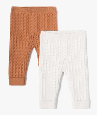Pantalon en maille torsadée bébé (lot de 2) vue1 - GEMO(BB COUCHE) - GEMO