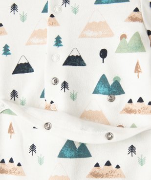Pyjama bébé à pont-dos en jersey molletonné imprimé montagnes vue3 - GEMO(BB COUCHE) - GEMO