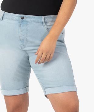 Bermuda femme grande taille en jean extensible avec revers cousus vue2 - GEMO (G TAILLE) - GEMO