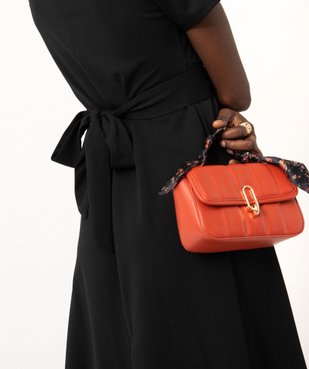 Robe à manches courtes avec décolleté drapé femme vue2 - GEMO(FEMME PAP) - GEMO