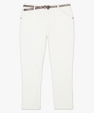 Pantacourt femme en stretch uni avec ceinture tressée vue4 - GEMO(FEMME PAP) - GEMO