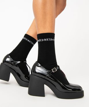 Chaussettes tige haute imprimées - Wednesday (lot de 2) vue2 - WEDNESDAY - GEMO