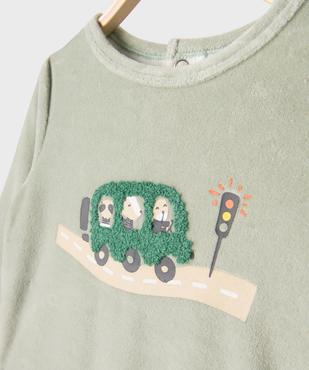 Pyjama en velours à motifs voitures bébé garçon vue2 - GEMO 4G BEBE - GEMO