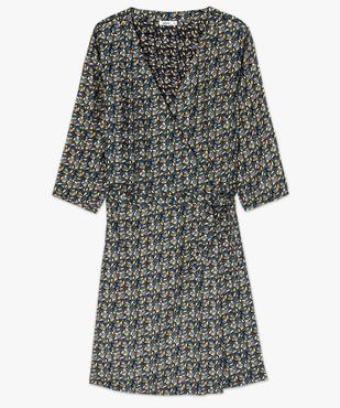 Robe femme cache-cœur à manches 3/4 et motif floral vue4 - GEMO(FEMME PAP) - GEMO