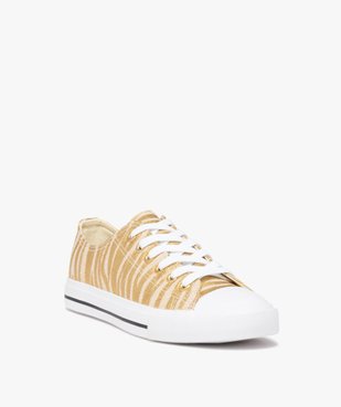 Baskets femme en toile à bout renforcé fermeture lacets vue3 - GEMO 4G FEMME - GEMO