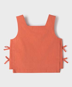 Blouse sans manches avec noeuds sur les côtés fille vue3 - GEMO 4G FILLE - GEMO