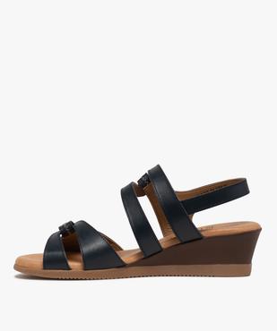 Sandales femme à petit talon compensé et brides scratch vue3 - GEMO(URBAIN) - GEMO