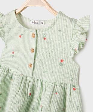 Robe en maille gaufrée à motifs fleuris bébé fille vue2 - GEMO(BEBE DEBT) - GEMO