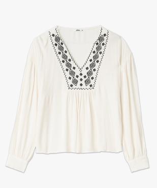 Blouse à manches longues avec col V brodé femme vue4 - GEMO(FEMME PAP) - GEMO