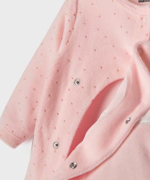 Pyjama en velours ouverture devant motif animal et pois dorés bébé vue7 - GEMO 4G BEBE - GEMO
