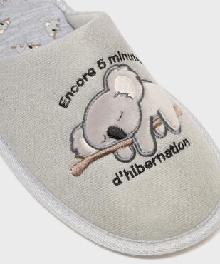 Chaussons mules en velours ras motif koala femme vue6 - GEMO(HOMWR FEM) - GEMO